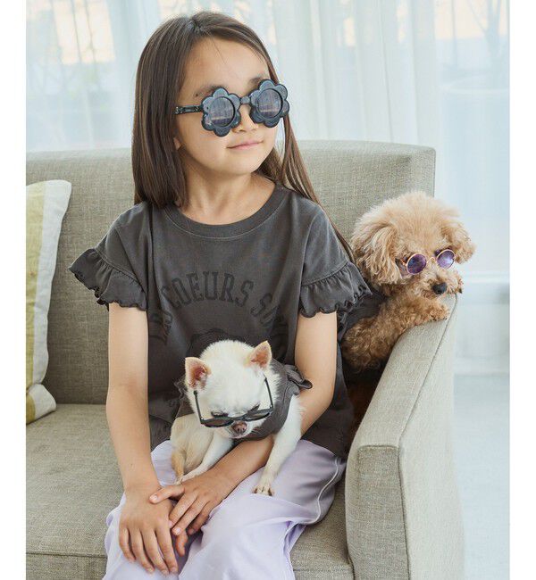 ROPE PICNIC PASSAGE「【DOG】カレッジロゴプリントピグメントTシャツ/リンクコーデ」|その他|