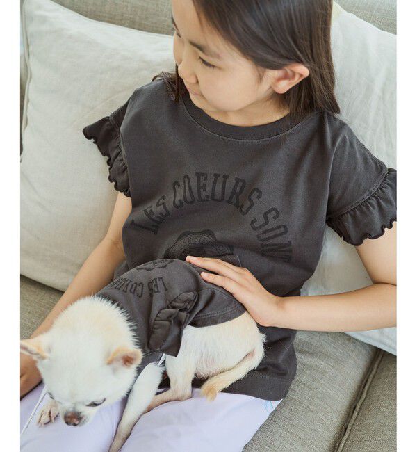 ROPE PICNIC PASSAGE「【DOG】カレッジロゴプリントピグメントTシャツ/リンクコーデ」|その他|