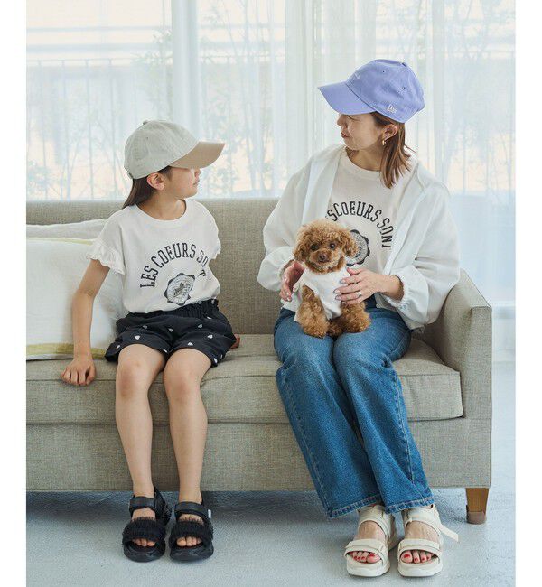 ROPE PICNIC PASSAGE「【DOG】カレッジロゴプリントピグメントTシャツ/リンクコーデ」|その他|