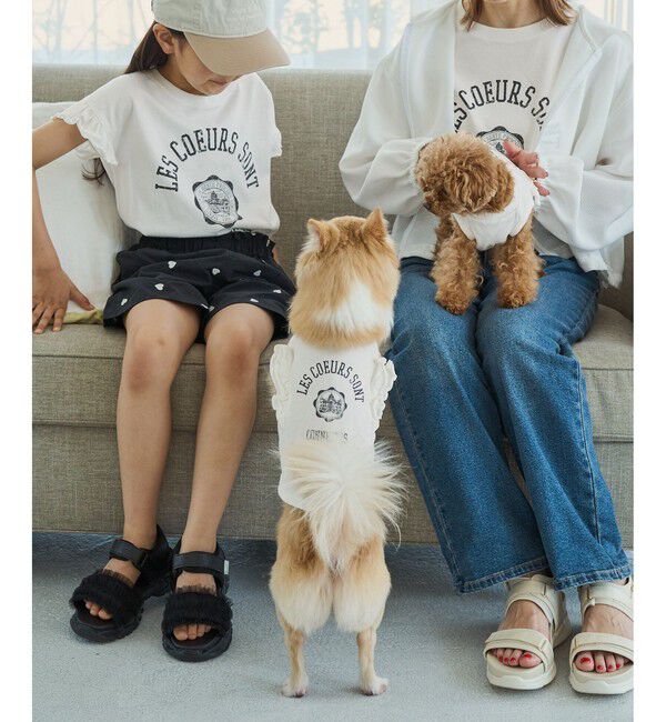 ROPE PICNIC PASSAGE「【DOG】カレッジロゴプリントピグメントTシャツ/リンクコーデ」|その他|