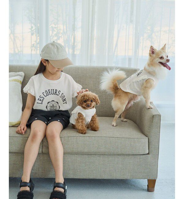 ROPE PICNIC PASSAGE「【DOG】カレッジロゴプリントピグメントTシャツ/リンクコーデ」|その他|