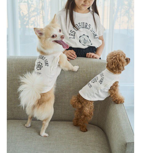 ROPE PICNIC PASSAGE「【DOG】カレッジロゴプリントピグメントTシャツ/リンクコーデ」|その他|