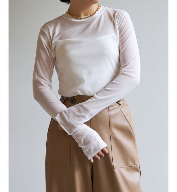  「《インナー使いもおすすめ》【La nature linge】シアーチュールプルオーバー」|Tシャツ・カットソー|