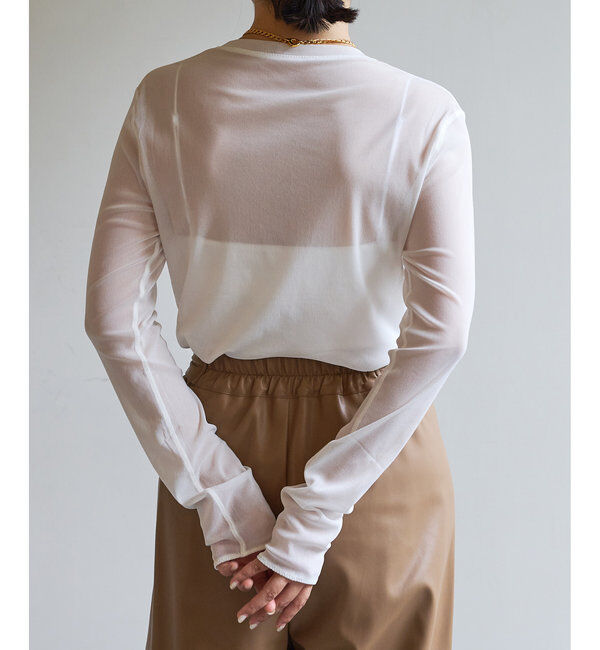  「《インナー使いもおすすめ》【La nature linge】シアーチュールプルオーバー」|Tシャツ・カットソー|