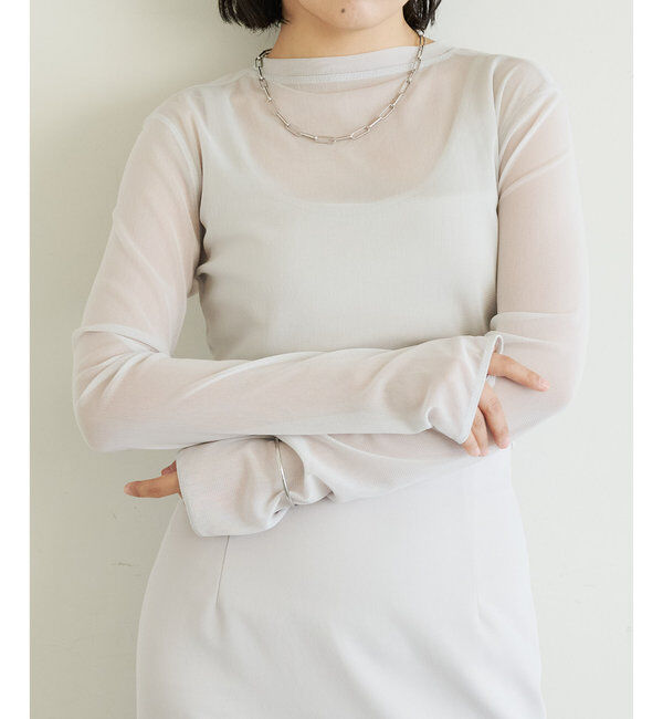  「《インナー使いもおすすめ》【La nature linge】シアーチュールプルオーバー」|Tシャツ・カットソー|