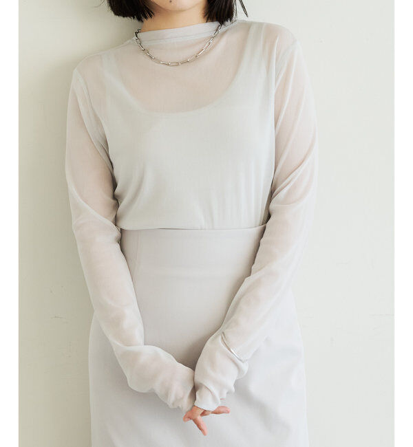  「《インナー使いもおすすめ》【La nature linge】シアーチュールプルオーバー」|Tシャツ・カットソー|