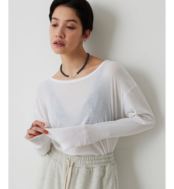 THE PAUSE「《インナー使いもおすすめ》【THE PAUSE】シアーフライスロンTEE」|Tシャツ・カットソー|