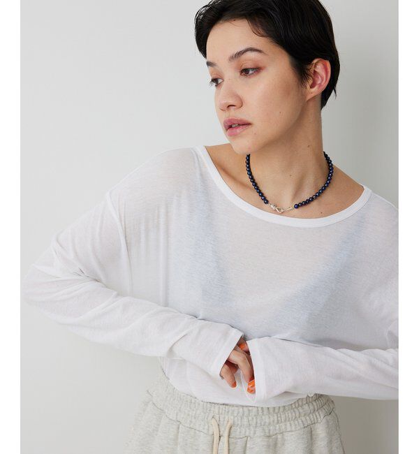 THE PAUSE「《インナー使いもおすすめ》【THE PAUSE】シアーフライスロンTEE」|Tシャツ・カットソー|