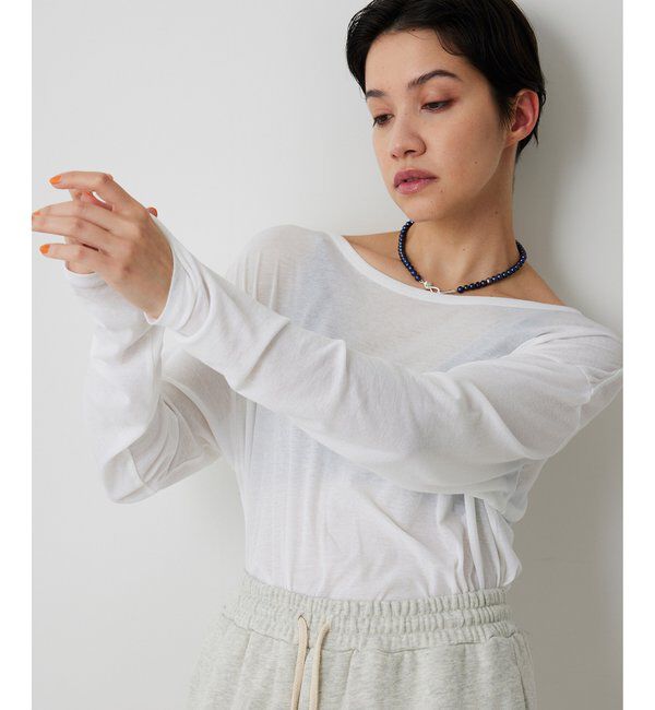 THE PAUSE「《インナー使いもおすすめ》【THE PAUSE】シアーフライスロンTEE」|Tシャツ・カットソー|