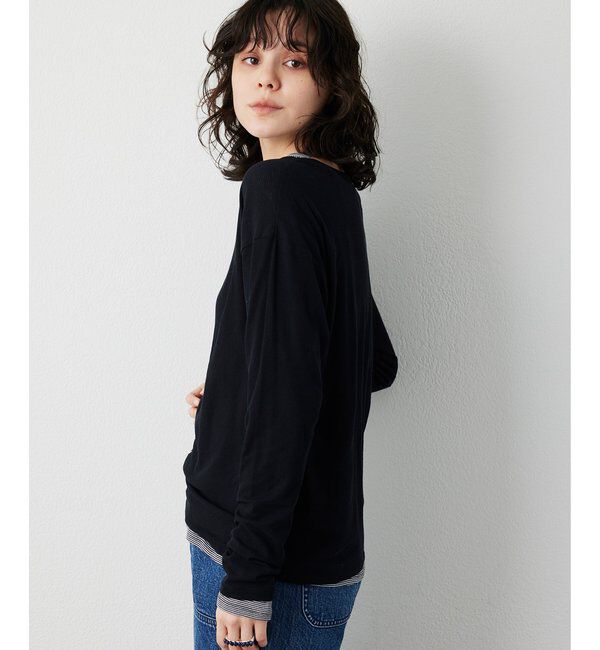 THE PAUSE「《インナー使いもおすすめ》【THE PAUSE】シアーフライスロンTEE」|Tシャツ・カットソー|