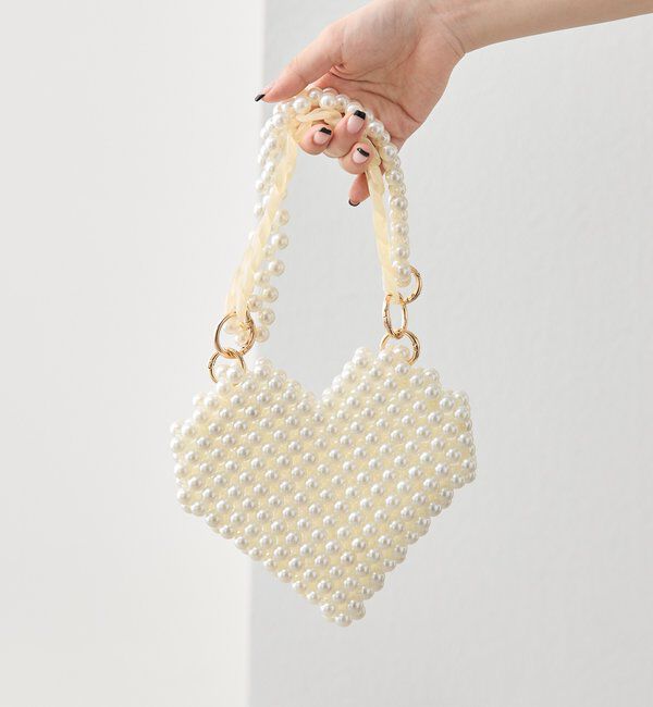 「ビーズハンドルハートBAG」|トートバッグ|