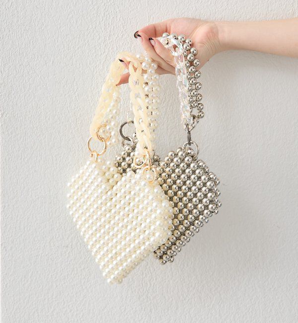  「ビーズハンドルハートBAG」|トートバッグ|