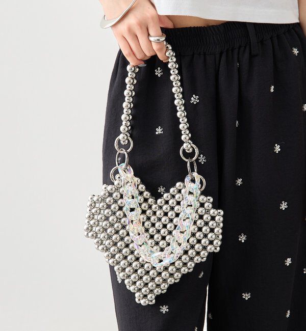  「ビーズハンドルハートBAG」|トートバッグ|