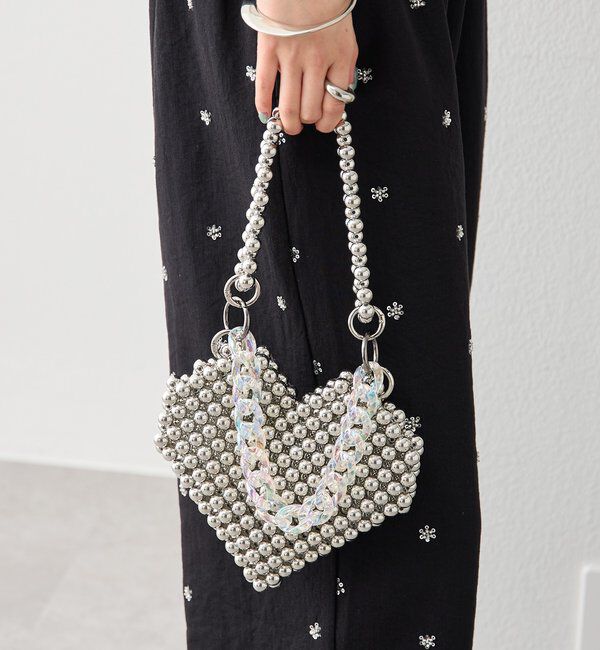  「ビーズハンドルハートBAG」|トートバッグ|