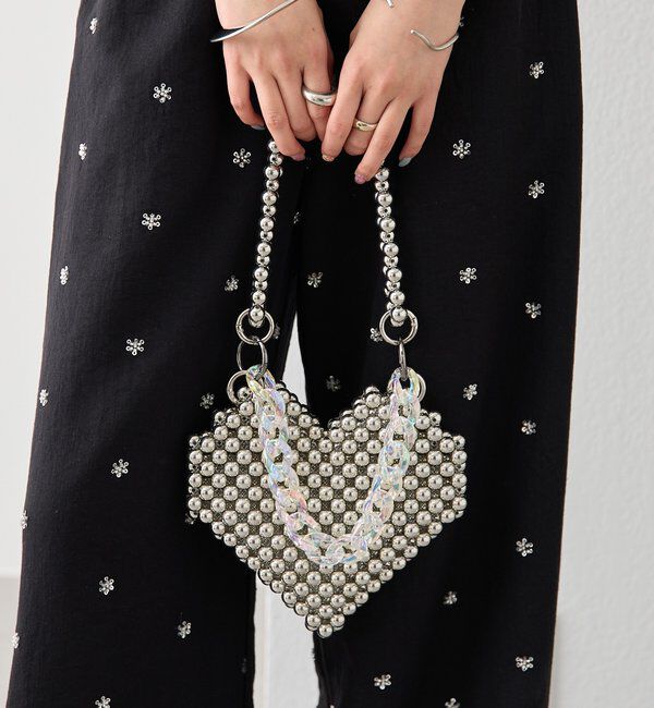  「ビーズハンドルハートBAG」|トートバッグ|
