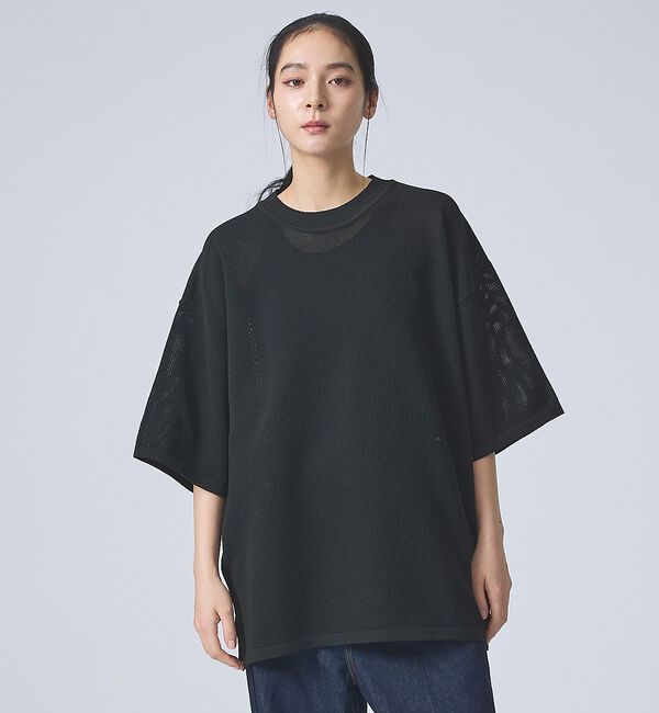 ABAHOUSE「【FORTUNA /フォルトゥナ】ECOTEC KnitメッシュT/エコテックニ」|ニット・セーター|