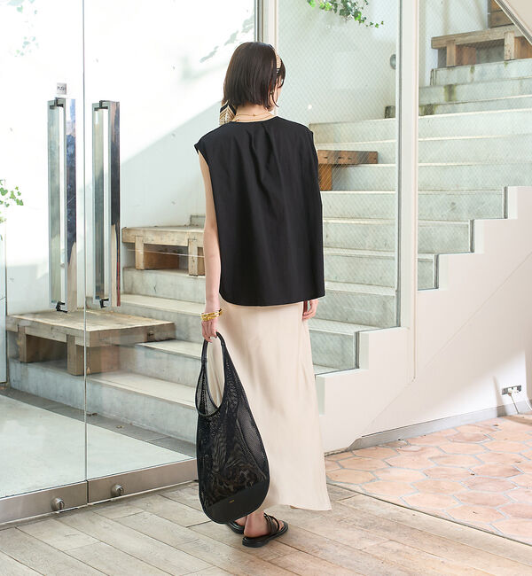 Rouge vif「タック入りノースリーブカットソーブラウス」|シャツ・ブラウス|