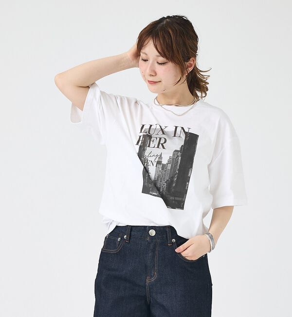Rouge vif「コットンフォトロゴTシャツ/半袖/洗濯機洗い可」|Tシャツ・カットソー|