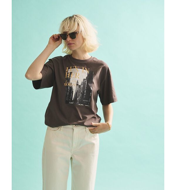 Rouge vif「コットンフォトロゴTシャツ/半袖/洗濯機洗い可」|Tシャツ・カットソー|