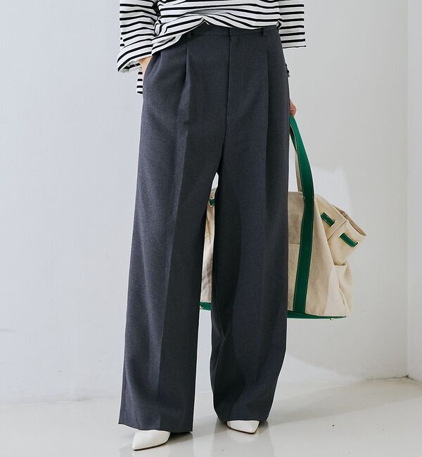 Rouge vif「トロワイドイージワンタックパンツ」|その他|チャコールグレー