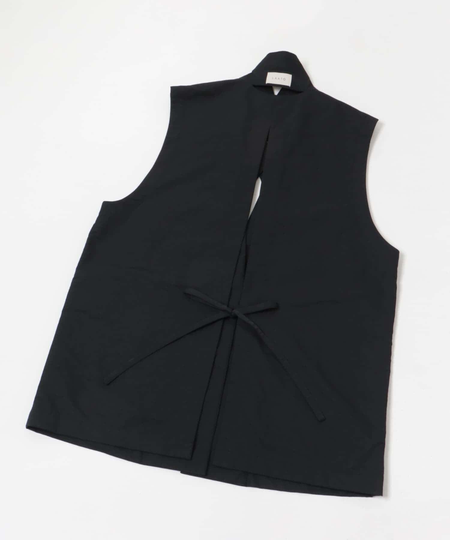 LAATO「no sleeve slit jacket」|ノーカラーコート|