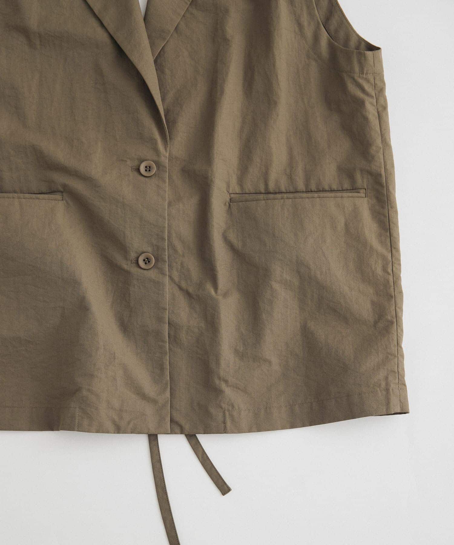 LAATO「no sleeve slit jacket」|ノーカラーコート|