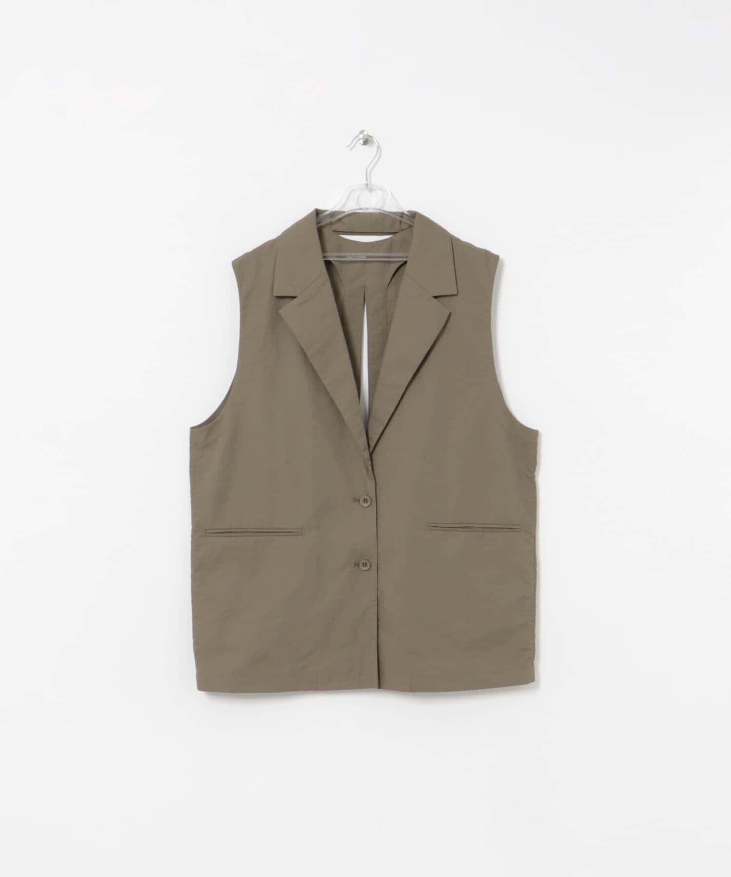 LAATO「no sleeve slit jacket」|ノーカラーコート|