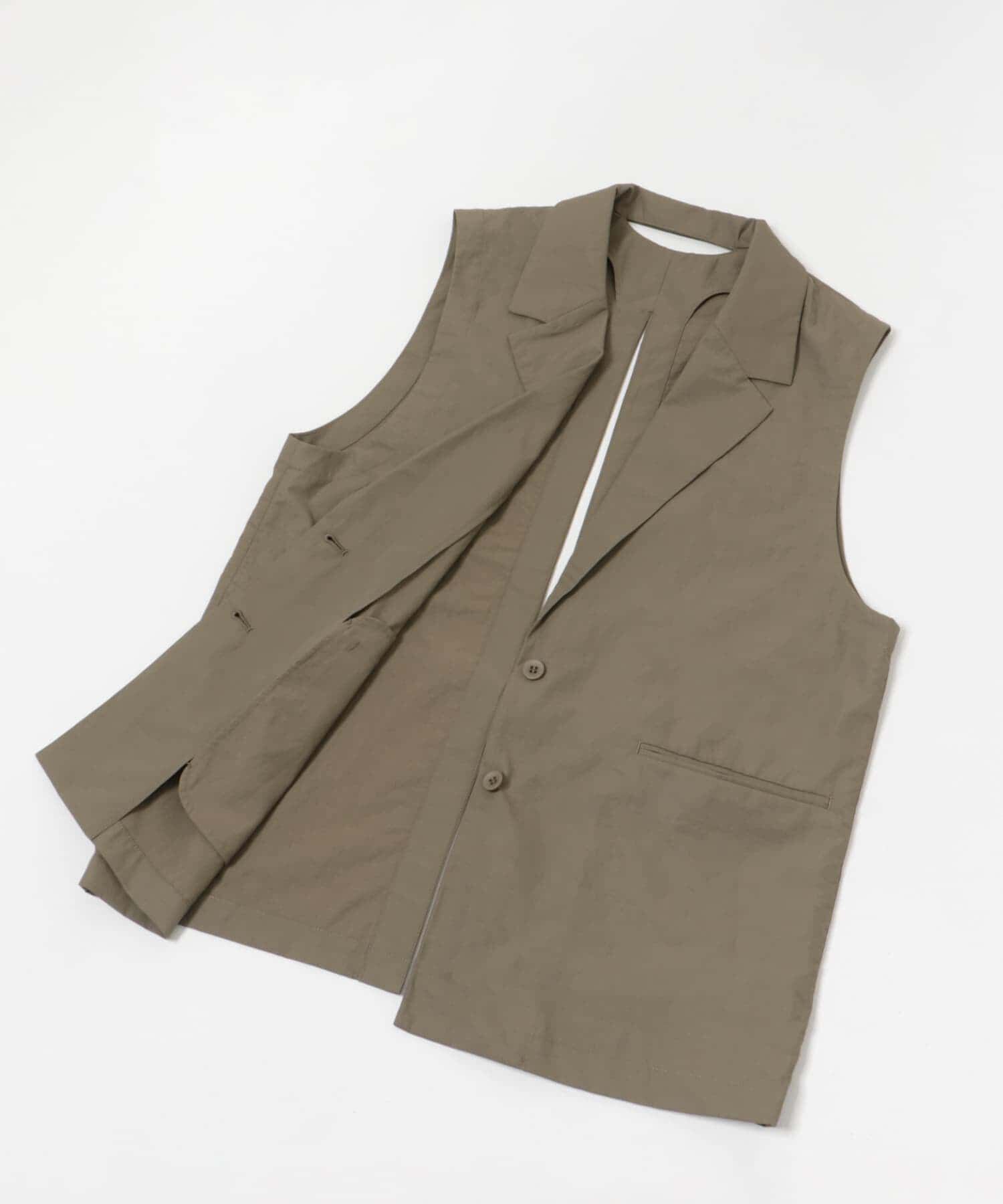 LAATO「no sleeve slit jacket」|ノーカラーコート|