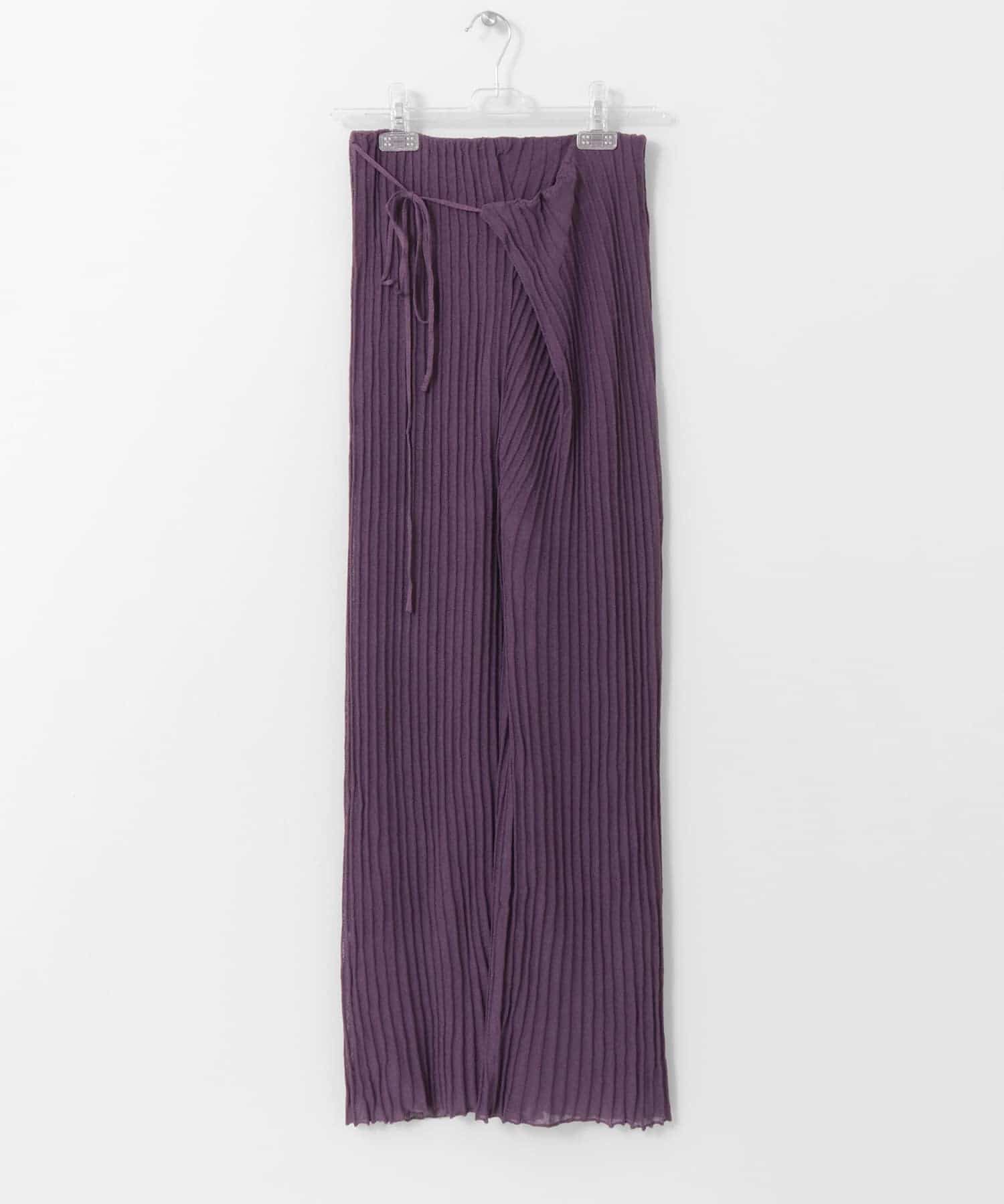 LAATO「WRAP KNIT RIB PANTS」|その他|パープル