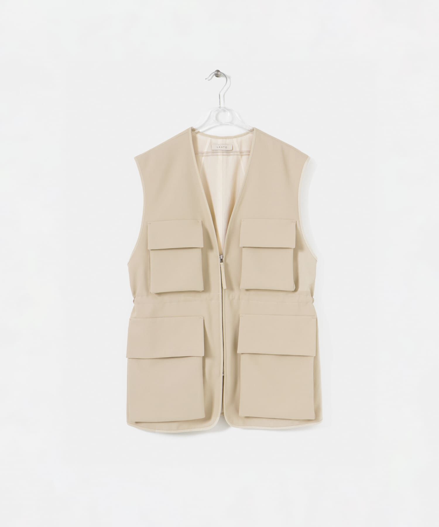 LAATO「PIPING POCKET VEST」|ベスト・ジレ|オフホワイト