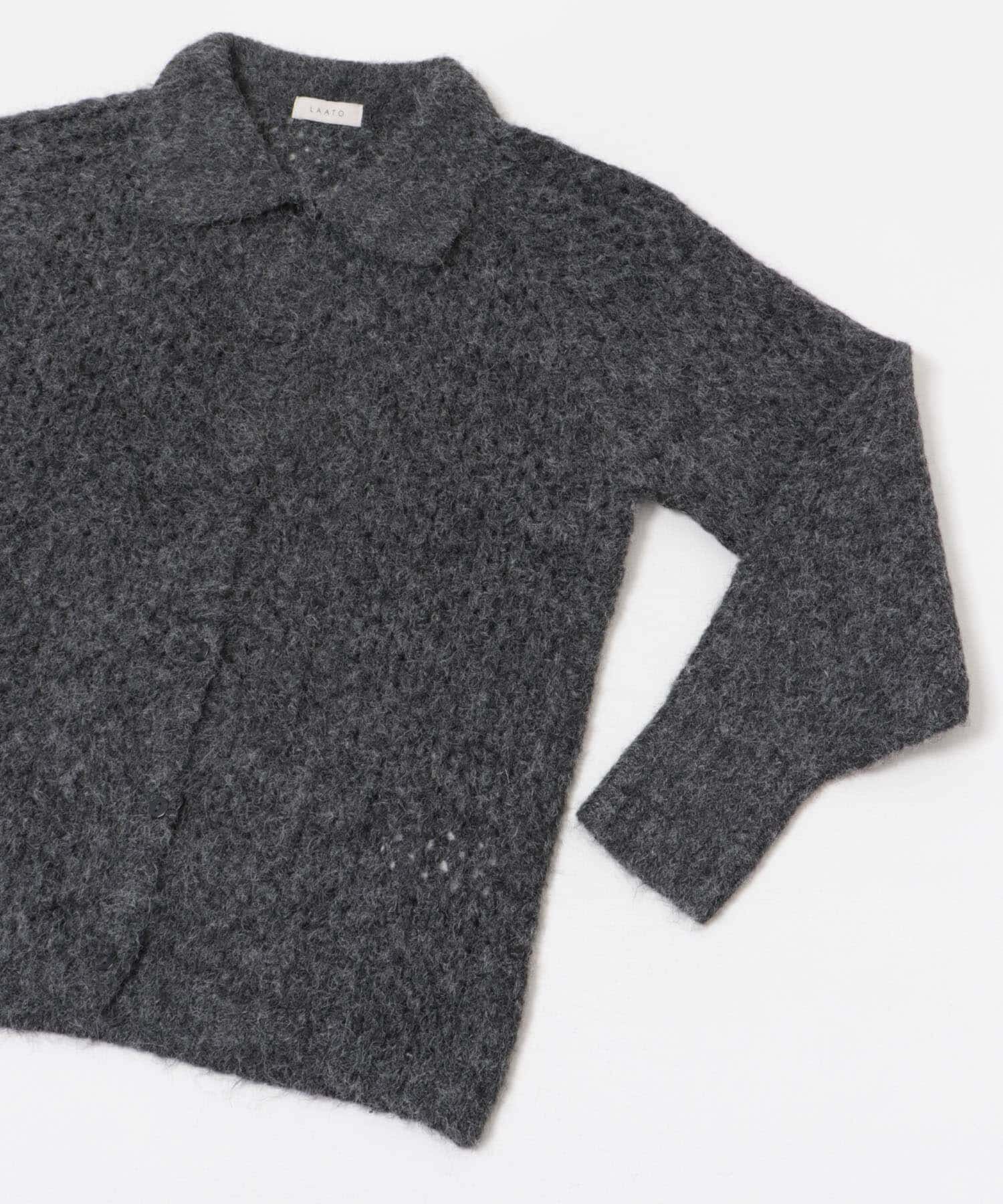 LAATO「mesh knit polo cardigan」|カーディガン|