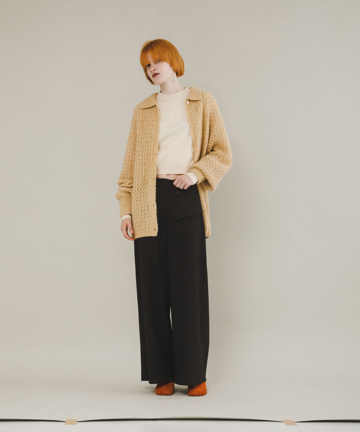 LAATO「mesh knit polo cardigan」|カーディガン|