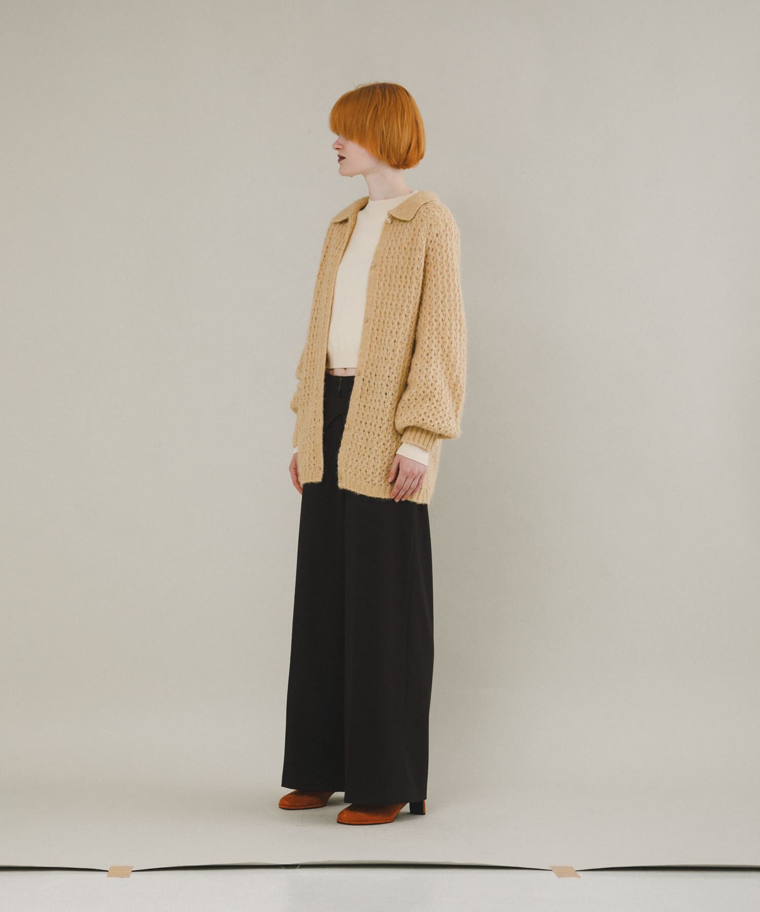LAATO「mesh knit polo cardigan」|カーディガン|