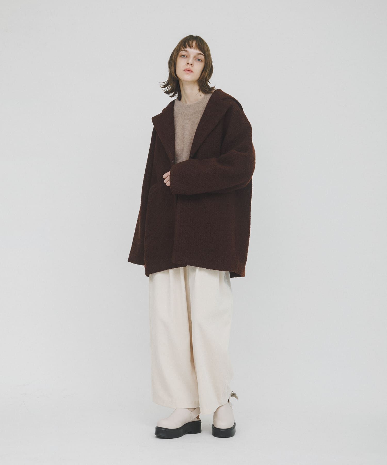 LAATO「sailor collar coat」|ノーカラーコート|