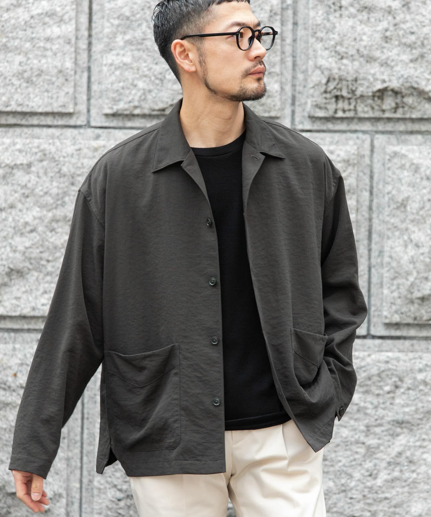 URBAN RESEARCH ROSSO「『セットアップ対応』『防シワ/速乾』ドライイージーシャツジャケット」|ノーカラーコート|