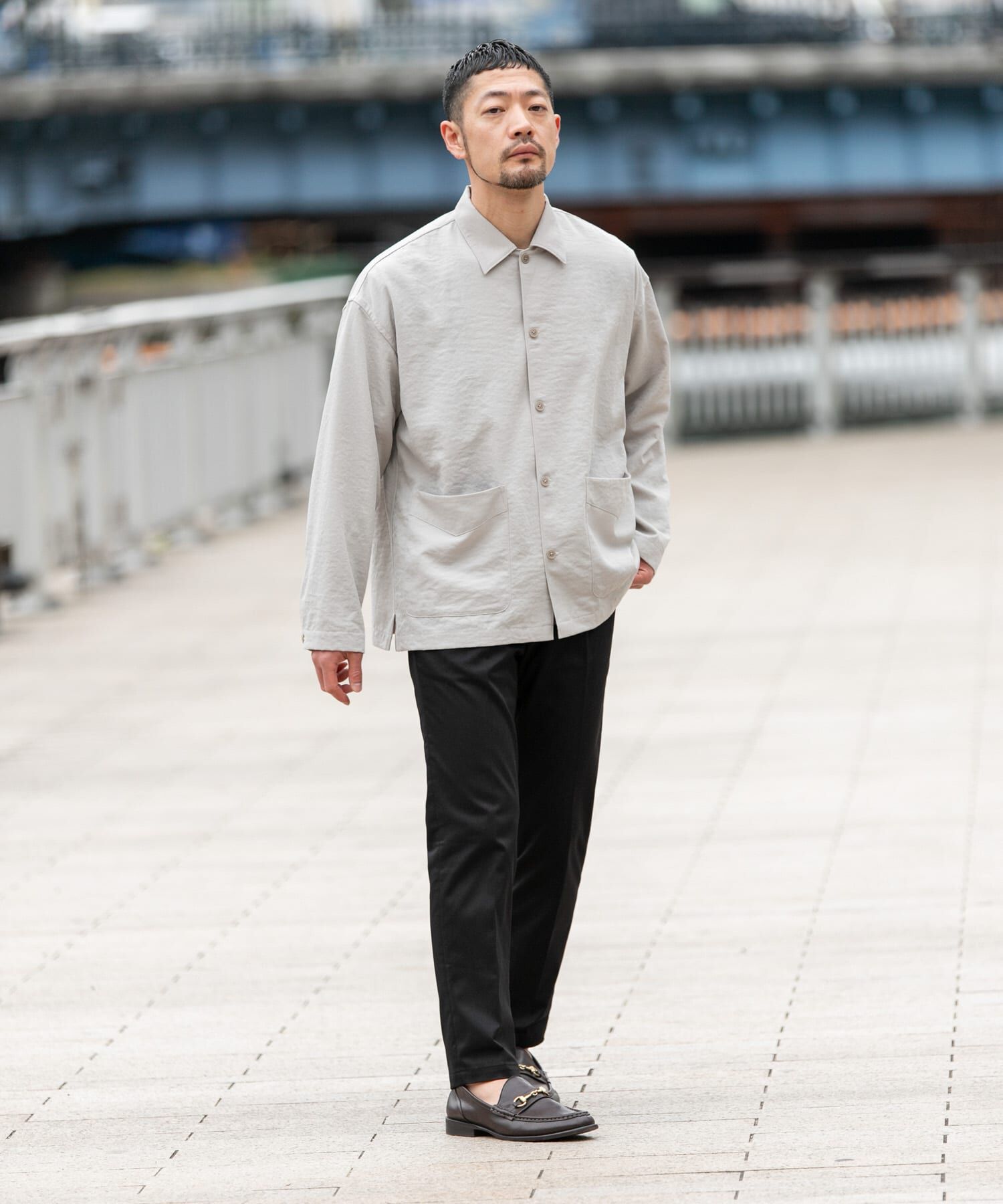 URBAN RESEARCH ROSSO「『セットアップ対応』『防シワ/速乾』ドライイージーシャツジャケット」|ノーカラーコート|