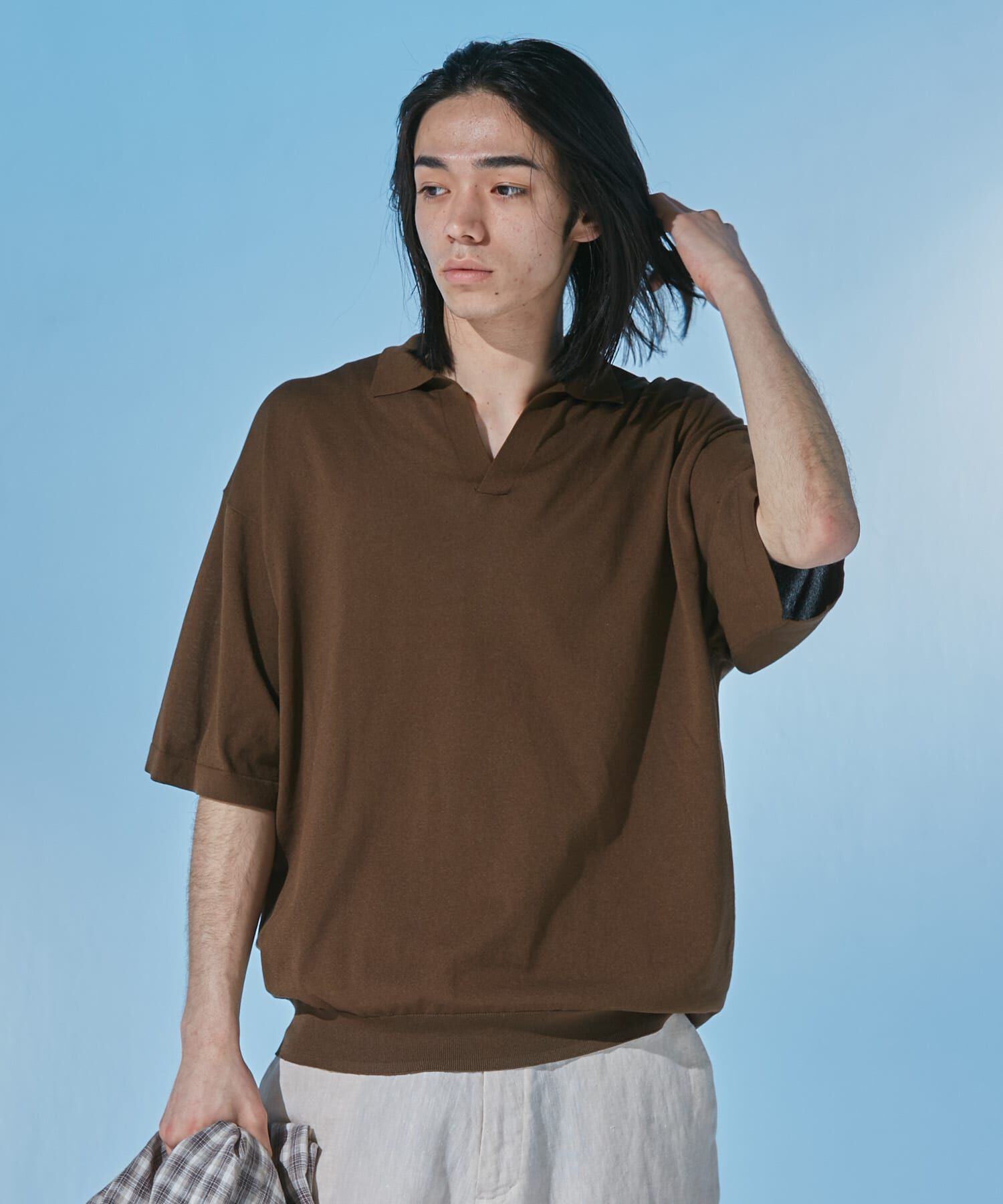 URBAN RESEARCH DOORS「『仁村紗和さん着用』『UR TECH』サマシェア スキッパーニット」|ニット・セーター|