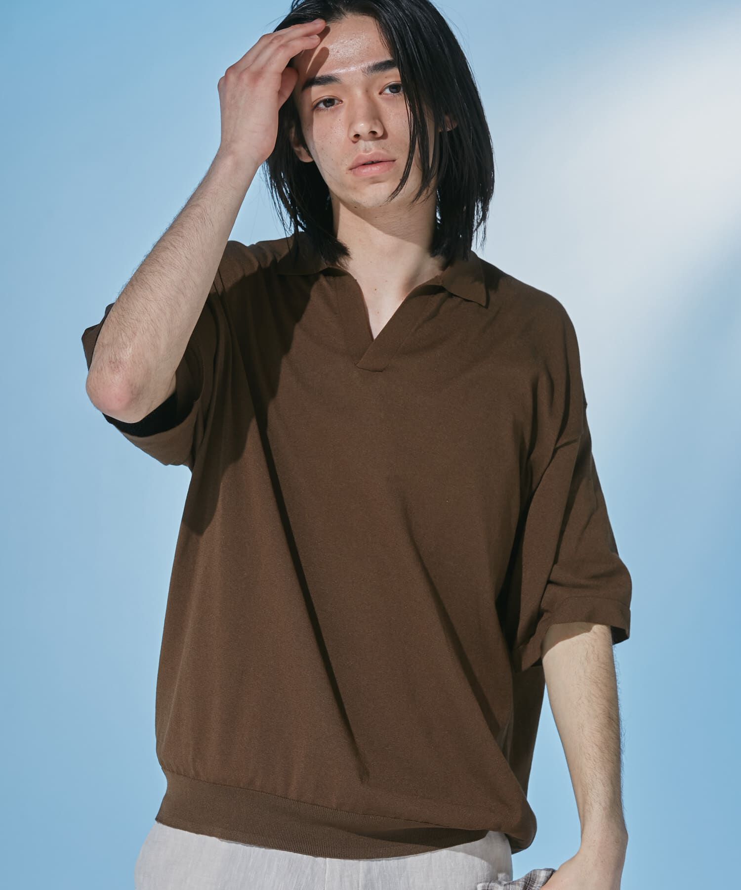 URBAN RESEARCH DOORS「『仁村紗和さん着用』『UR TECH』サマシェア スキッパーニット」|ニット・セーター|