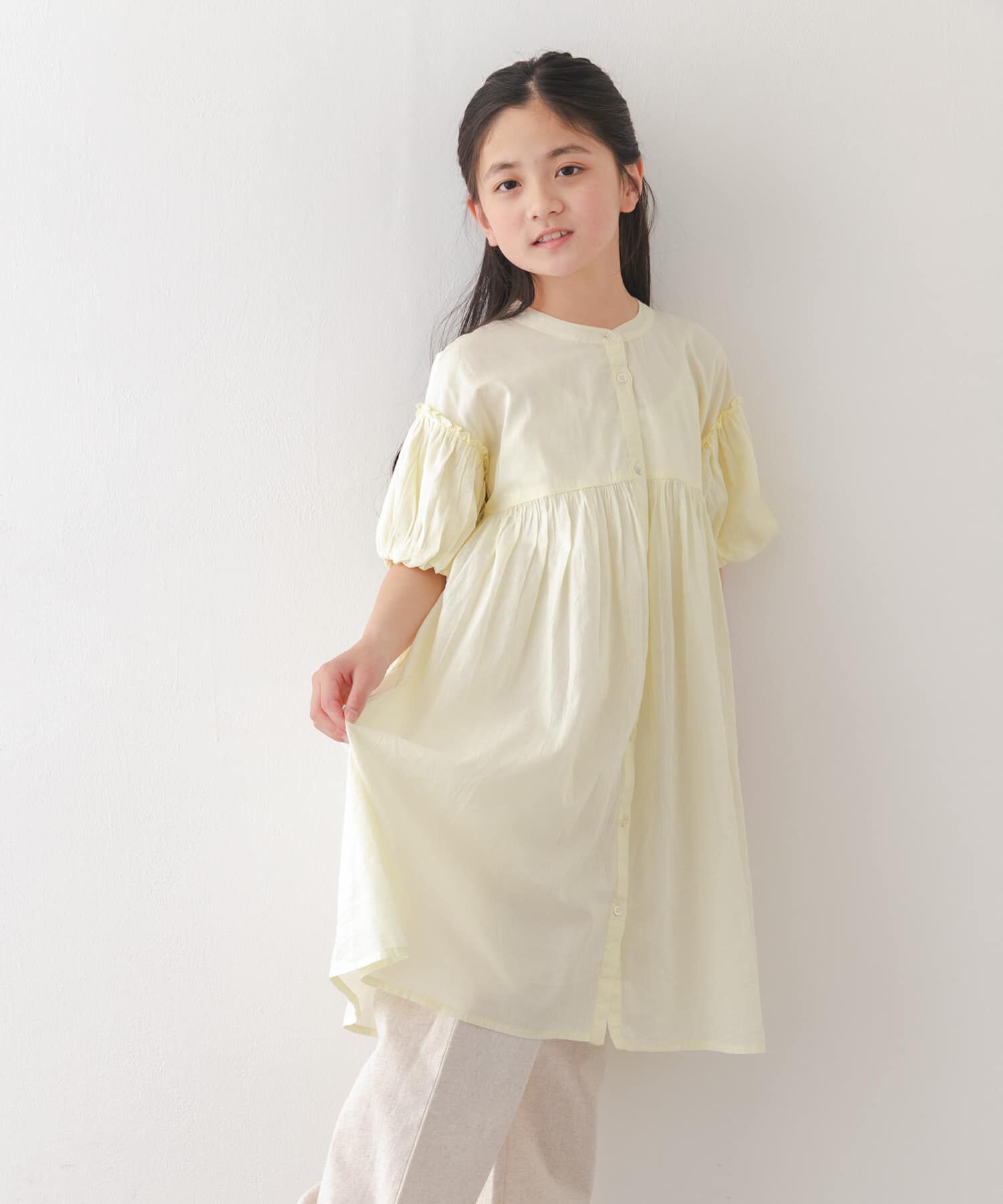 URBAN RESEARCH DOORS「『親子リンク』コットンボイルパフスリーブワンピース(KIDS)」|ワンピース|