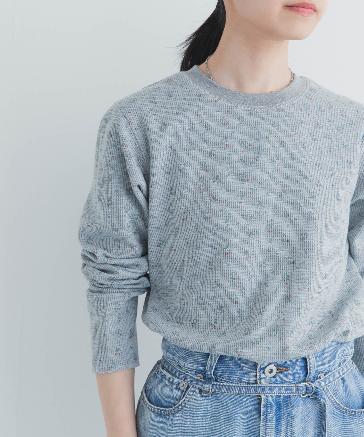 URBAN RESEARCH DOORS「『スタッフ企画』小花柄サーマルロングTシャツ」|Tシャツ・カットソー|