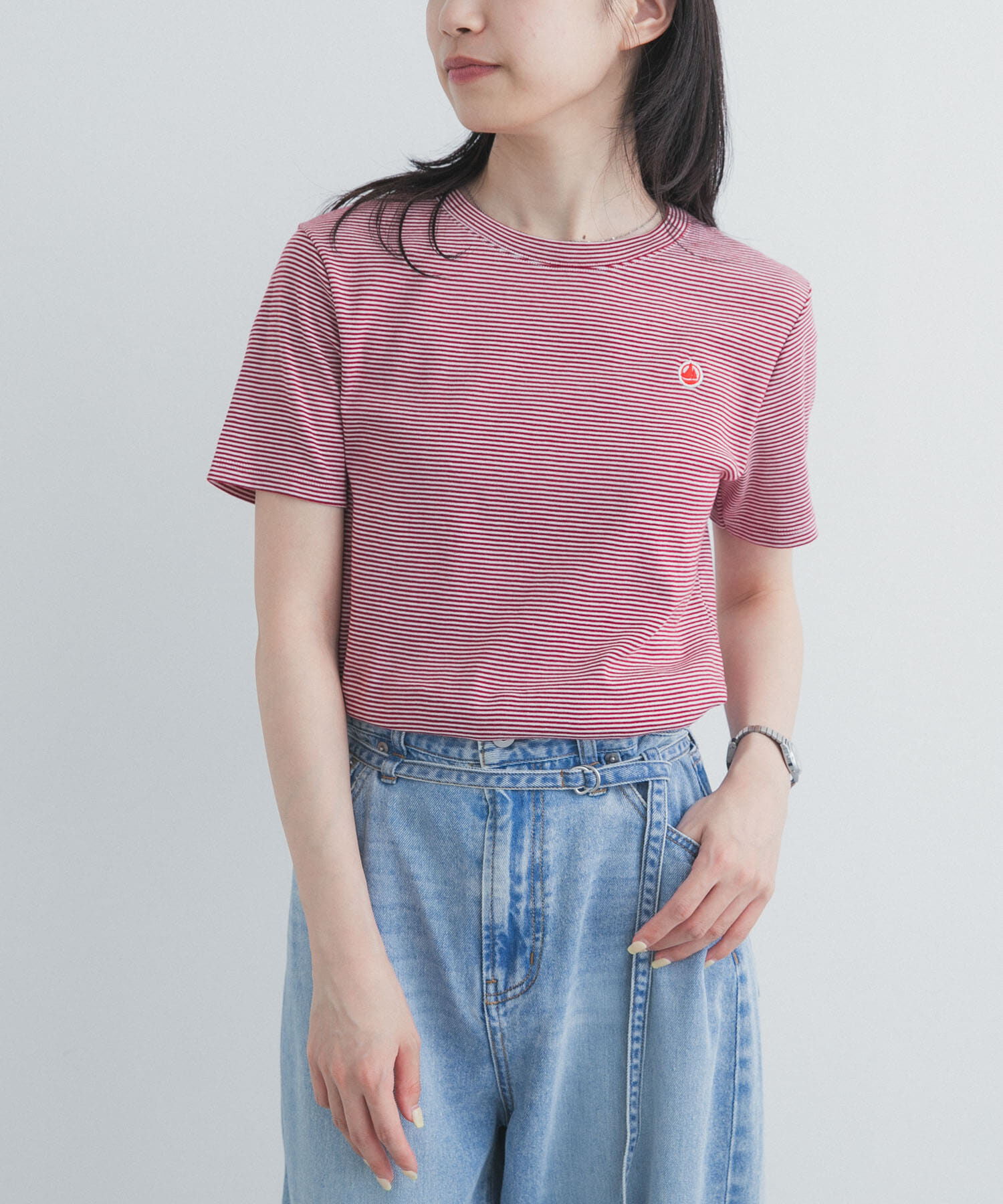 URBAN RESEARCH DOORS「『別注』PETIT BATEAU&times;DOORS　EMBROIDERYT-SHIRTS ST2」|Tシャツ・カットソー|