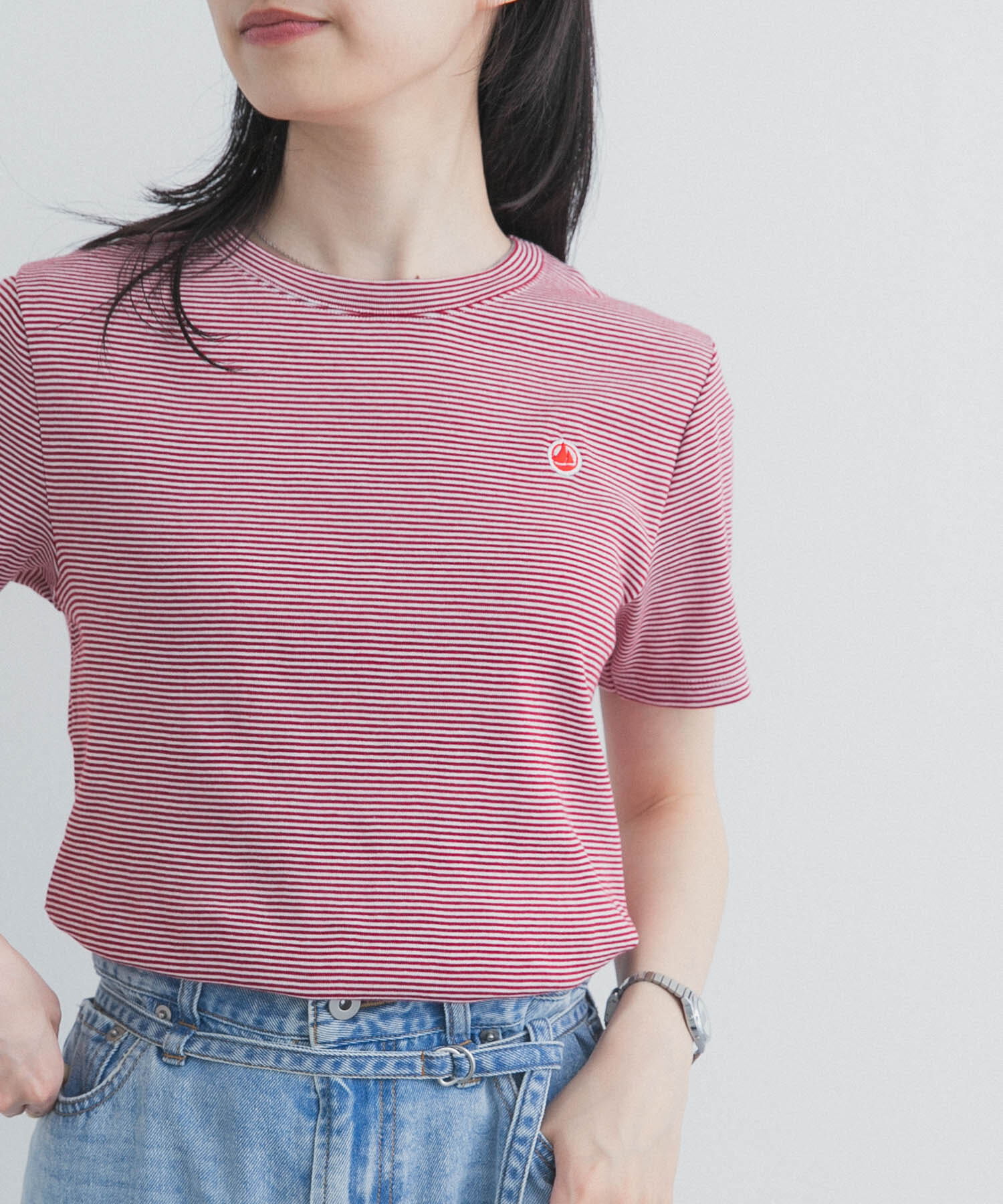 URBAN RESEARCH DOORS「『別注』PETIT BATEAU&times;DOORS　EMBROIDERYT-SHIRTS ST2」|Tシャツ・カットソー|