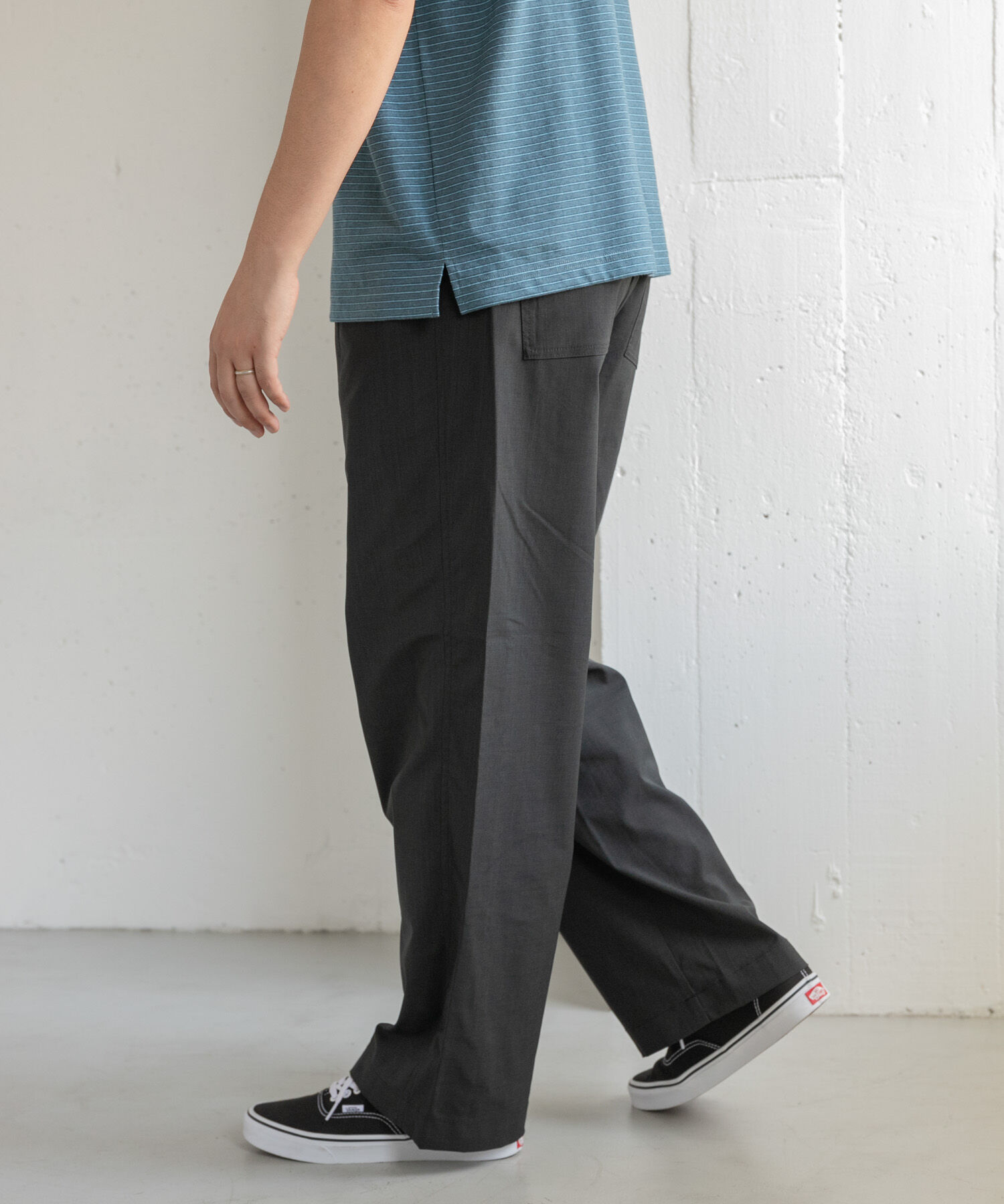 URBAN RESEARCH DOORS「FORK&SPOON　TEC LINENイージーパンツ」|その他|ブラック