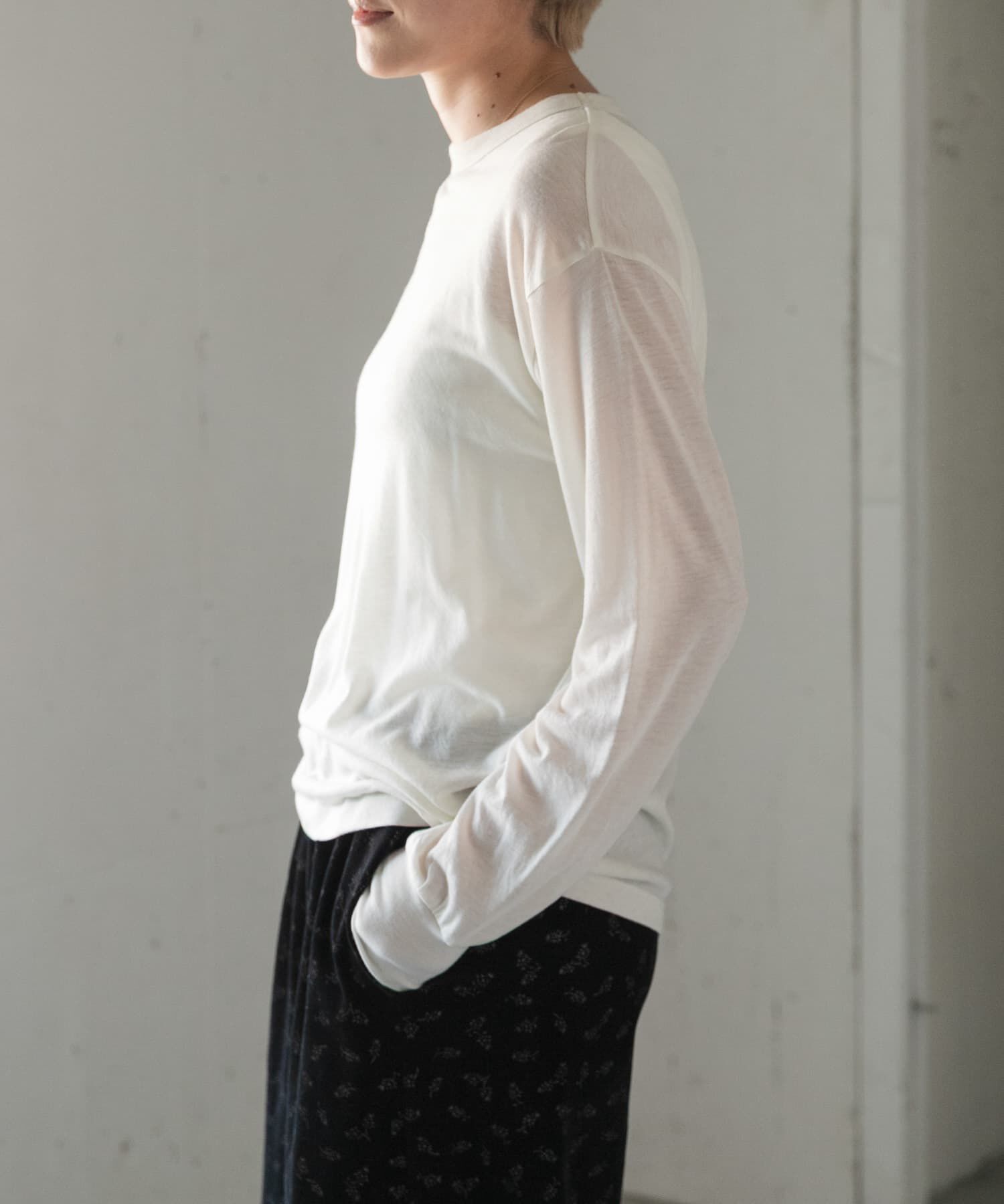 URBAN RESEARCH DOORS「FORK&SPOON　ウール混クルーネックカットソー」|Tシャツ・カットソー|