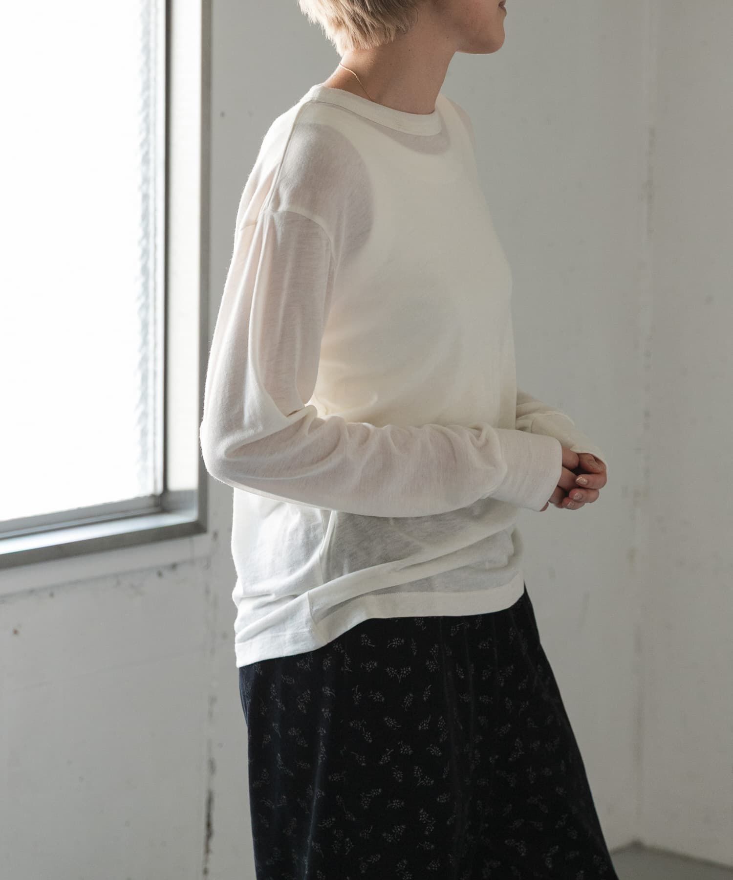 URBAN RESEARCH DOORS「FORK&SPOON　ウール混クルーネックカットソー」|Tシャツ・カットソー|