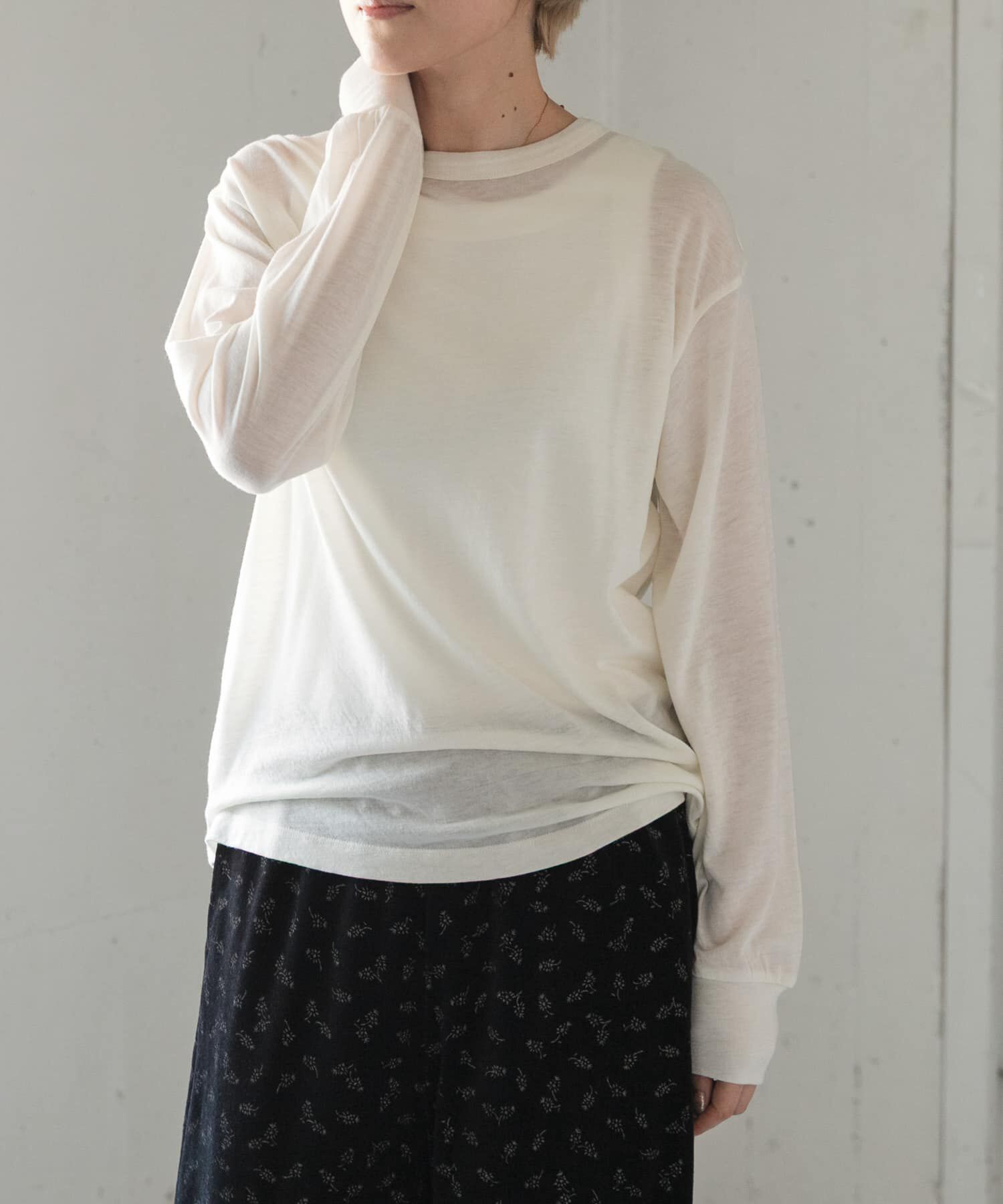 URBAN RESEARCH DOORS「FORK&SPOON　ウール混クルーネックカットソー」|Tシャツ・カットソー|