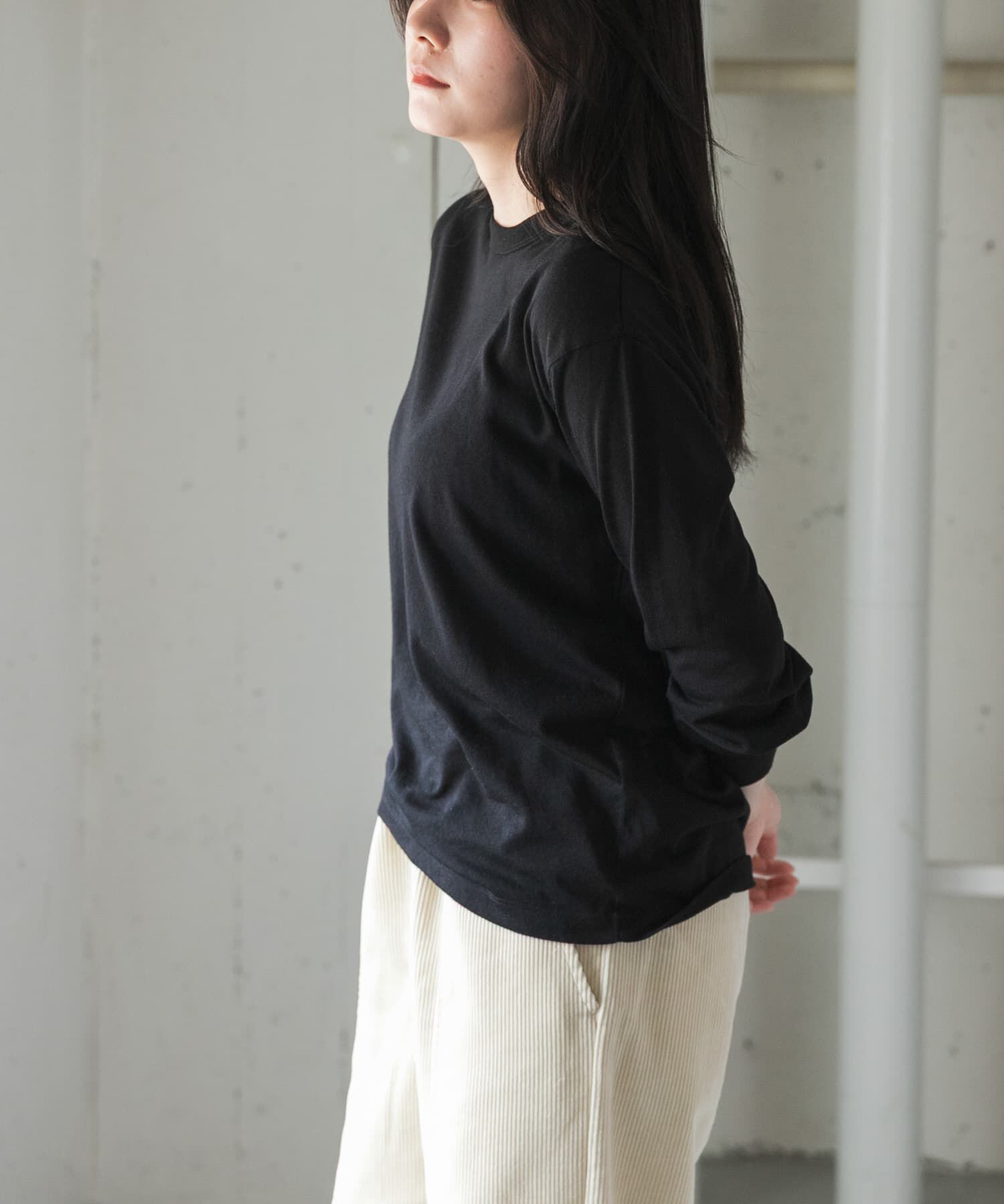 URBAN RESEARCH DOORS「FORK&SPOON　ウール混クルーネックカットソー」|Tシャツ・カットソー|