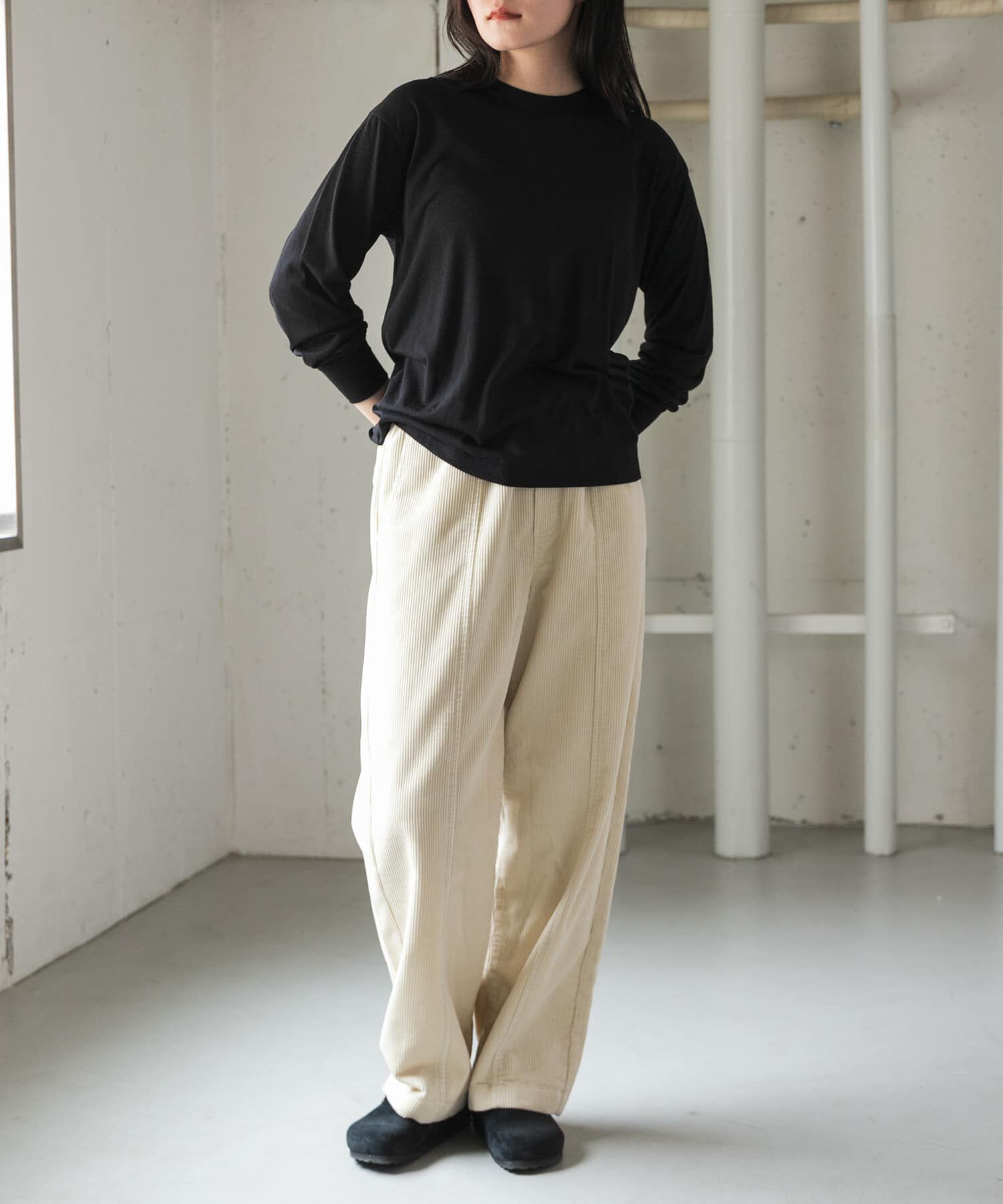 URBAN RESEARCH DOORS「FORK&SPOON　ウール混クルーネックカットソー」|Tシャツ・カットソー|