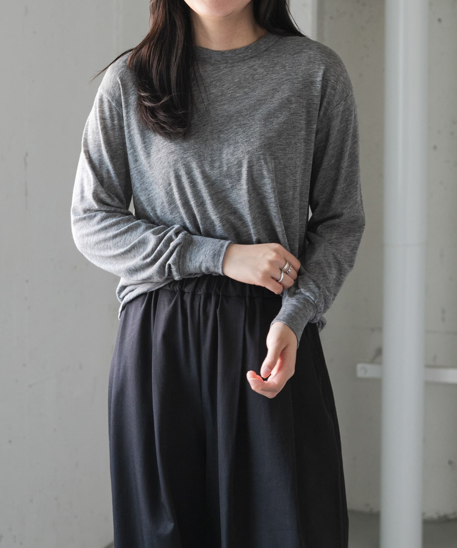 URBAN RESEARCH DOORS「FORK&SPOON　ウール混クルーネックカットソー」|Tシャツ・カットソー|