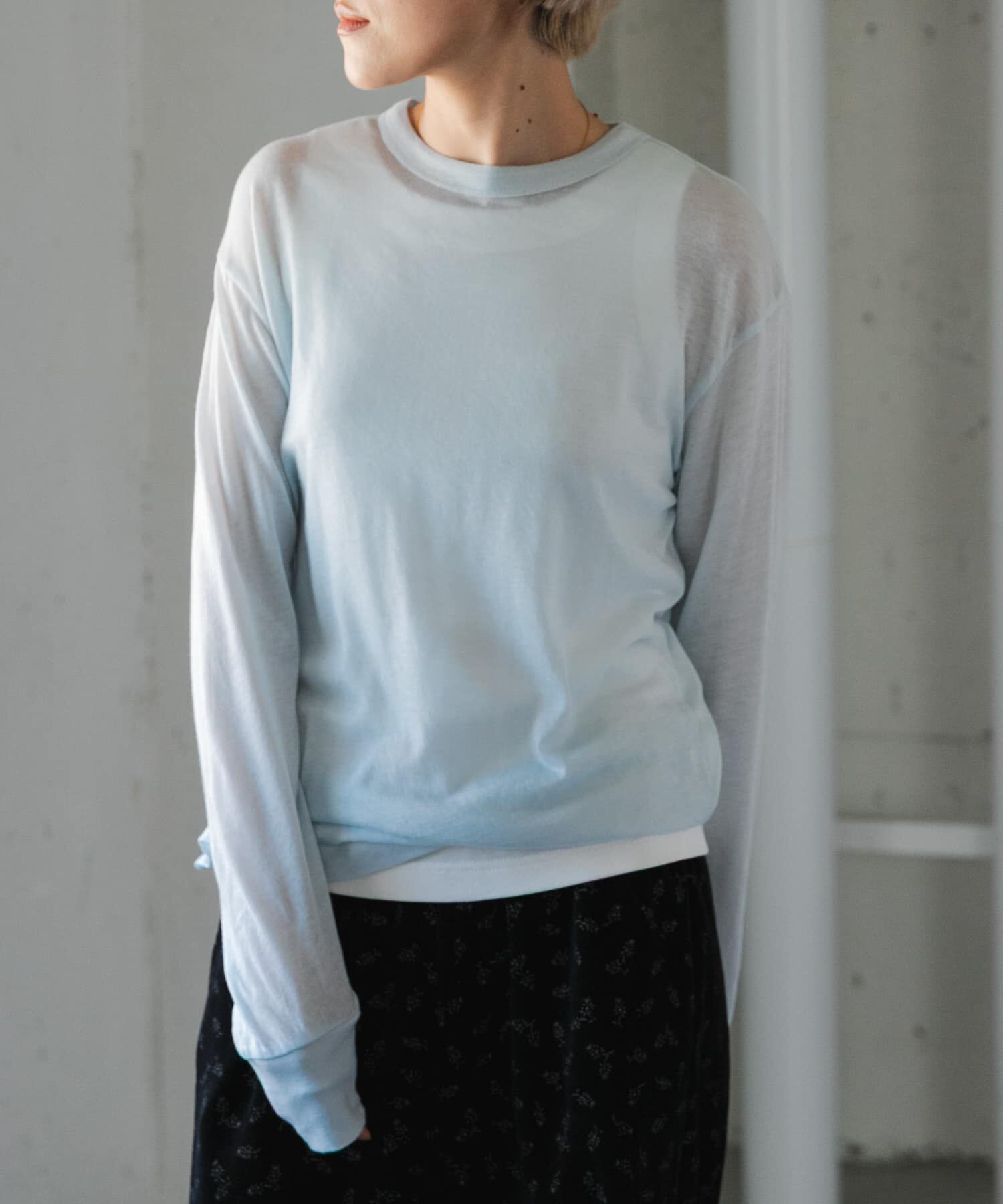 URBAN RESEARCH DOORS「FORK&SPOON　ウール混クルーネックカットソー」|Tシャツ・カットソー|
